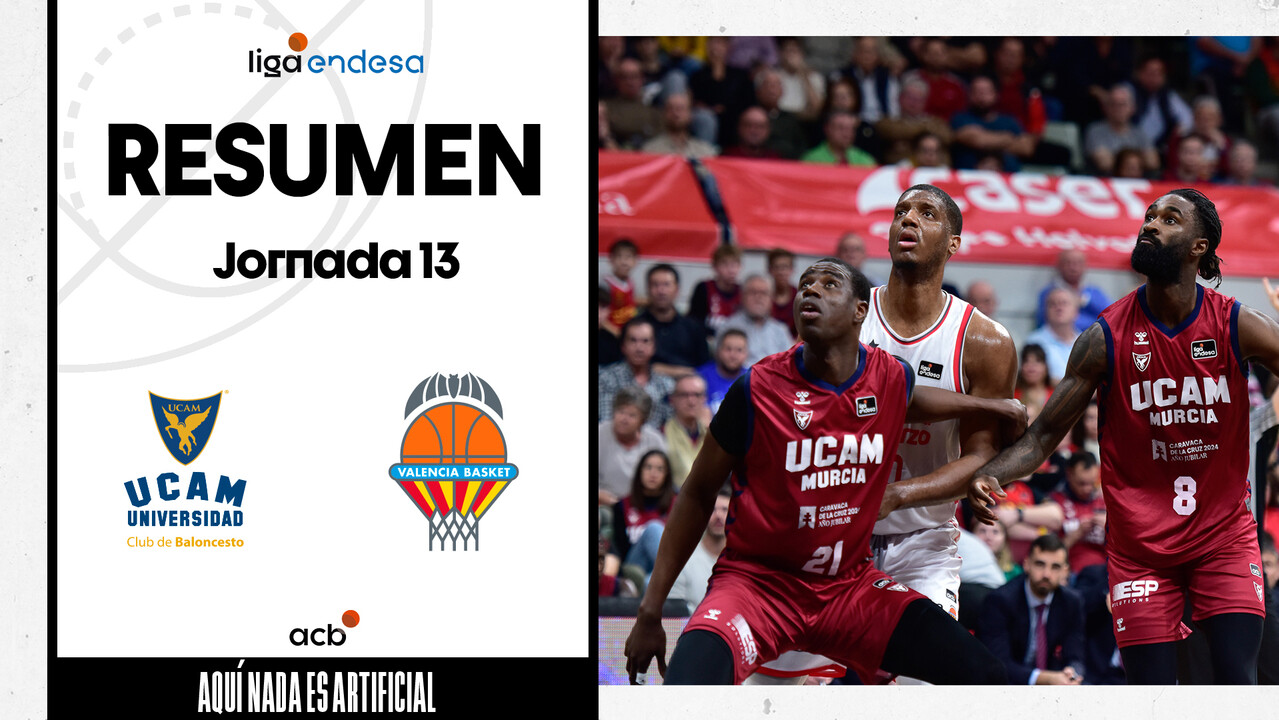 Resumen UCAM Murcia 77 - Valencia Basket 85 (J13)