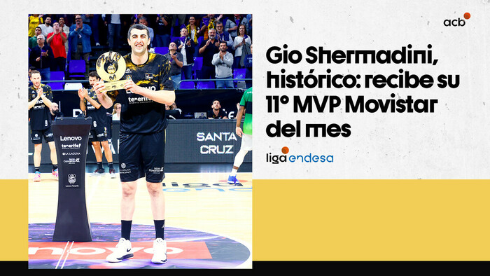 Gio Shermadini recibe el trofeo MVP Movistar de enero