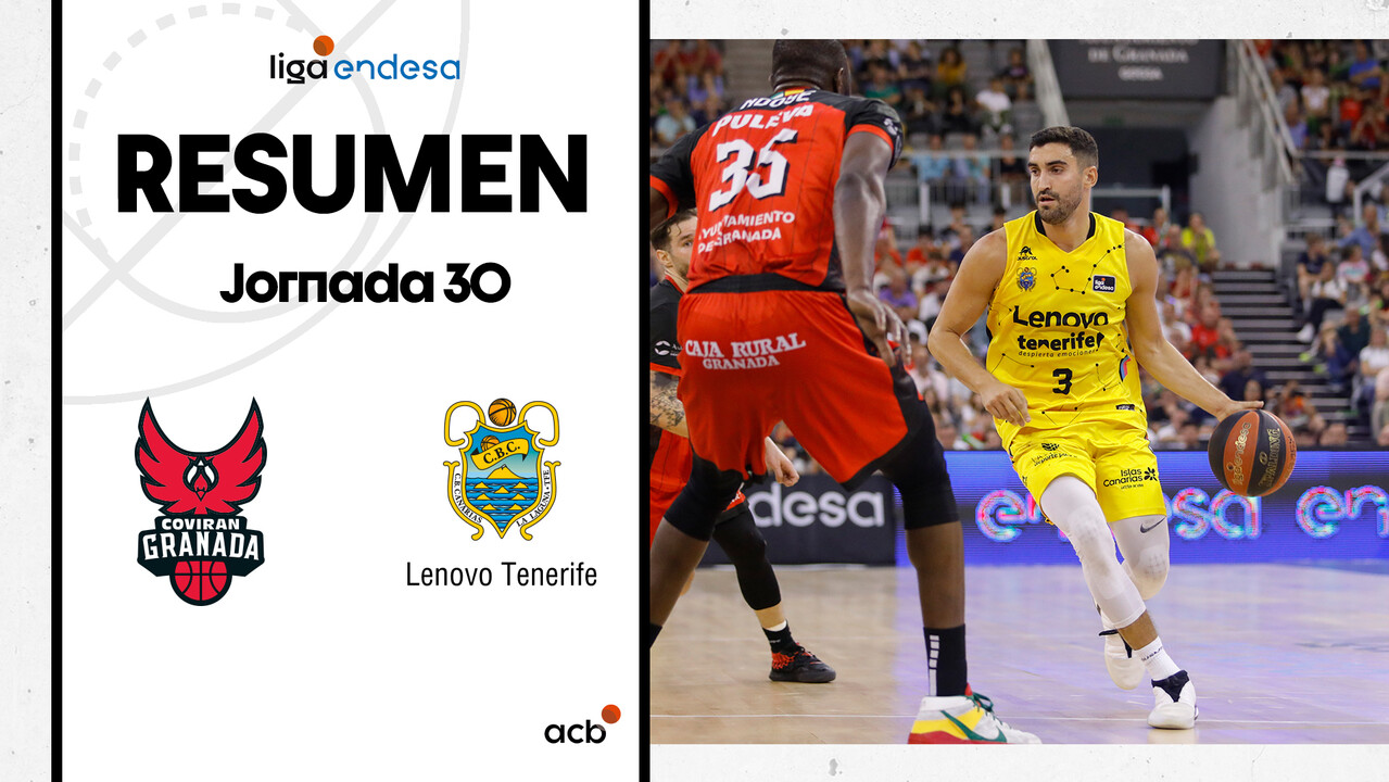 Resumen Coviran Granada 73 - Lenovo Tenerife 82 (J30)