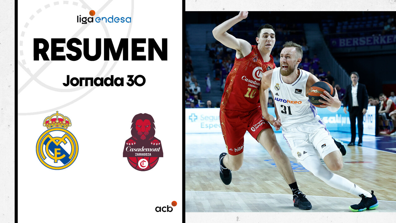 Resumen Real Madrid 93-Casademont Zaragoza 86 (J30)