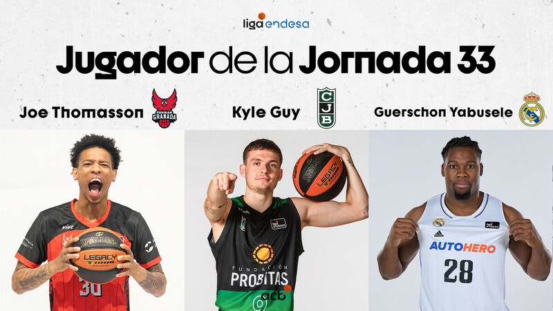 Thomasson, Guy y Yabusele, Jugadores de la Jornada 33