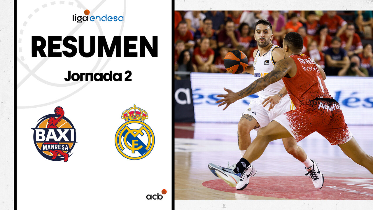 Resumen BAXI Manresa 88 - Real Madrid 94 (J2)