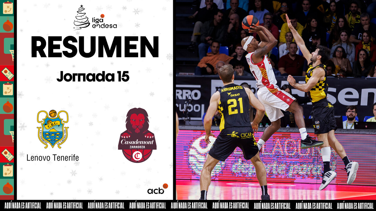 Resumen Lenovo Tenerife 64 - Casademont Zaragoza 70 (J15)