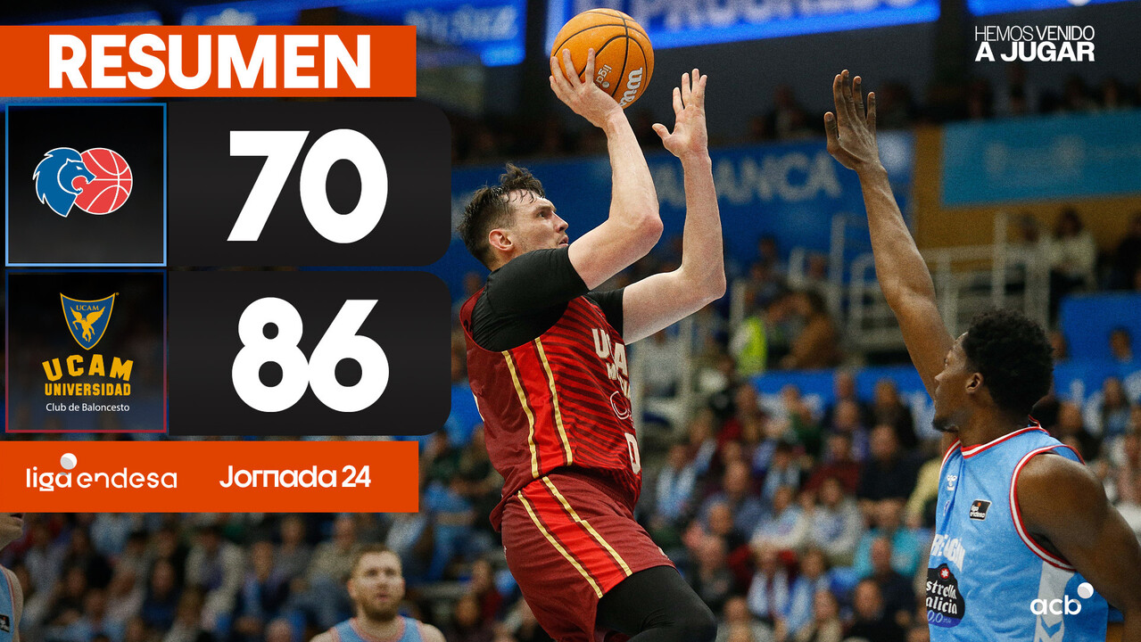 Resumen Río Breogán 70 - UCAM Murcia 86 (J24)