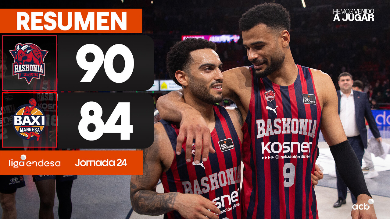 Resumen Baskonia 90 - BAXI Manresa 84 (J24)