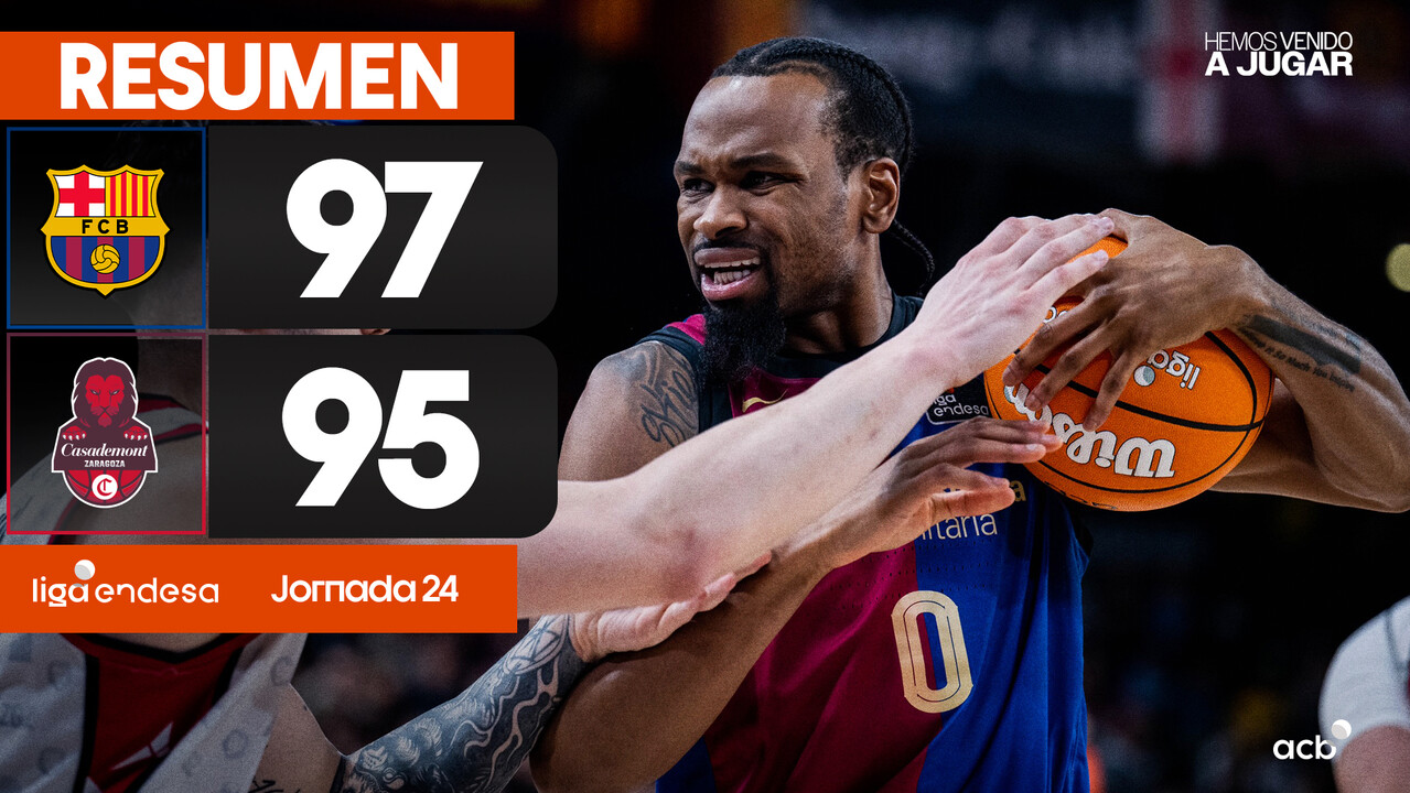 Resumen Barça 97 - Casademont Zaragoza 95 (J24)