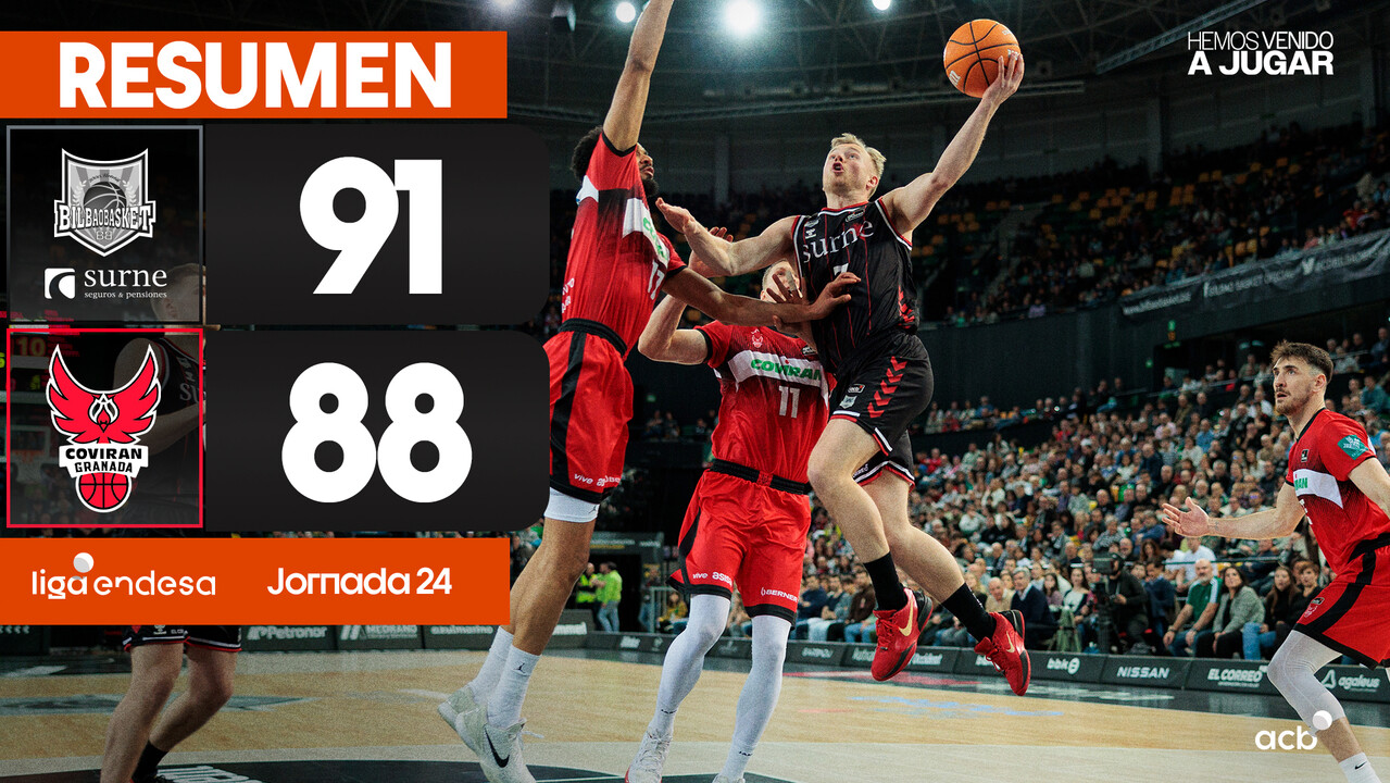 Resumen Surne Bilbao Basket 91 - Coviran Granada 88 (J24)