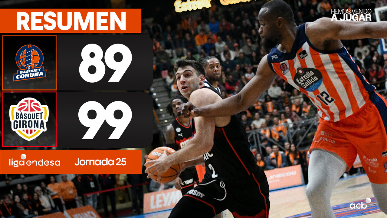 Resumen Leyma Coruña 89 - Bàsquet Girona 99 (J25)