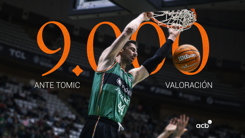 Ante Tomic es el cuarto jugador en alcanzar los 9.000 de valoración acb