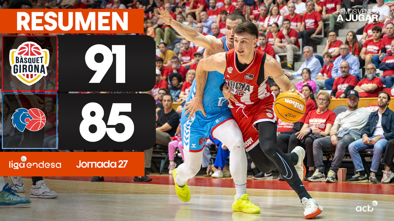 Resumen Bàsquet Girona 91 - Río Breogán 85 (J27)