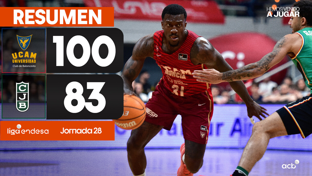 Resumen UCAM Murcia 100 - Joventut Badalona 83 (J28)