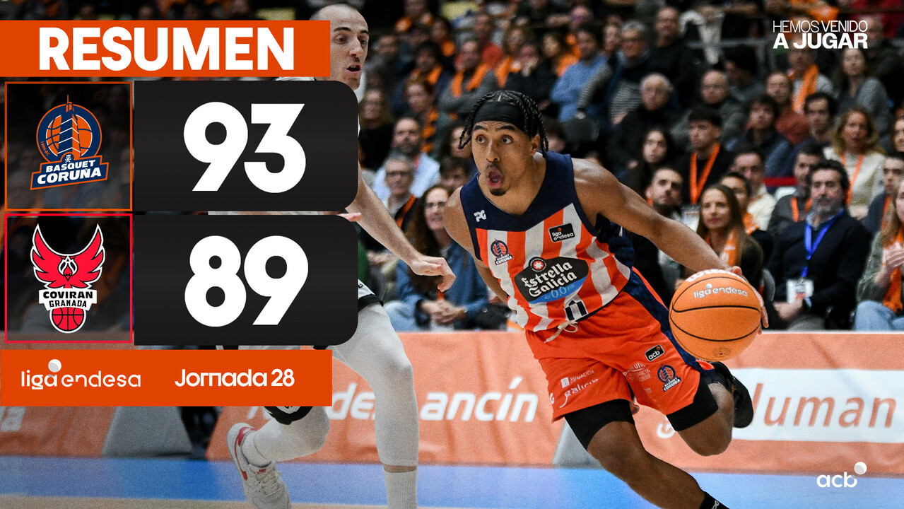 Resumen Leyma Coruña 93 - Coviran Granada 89 (J28)