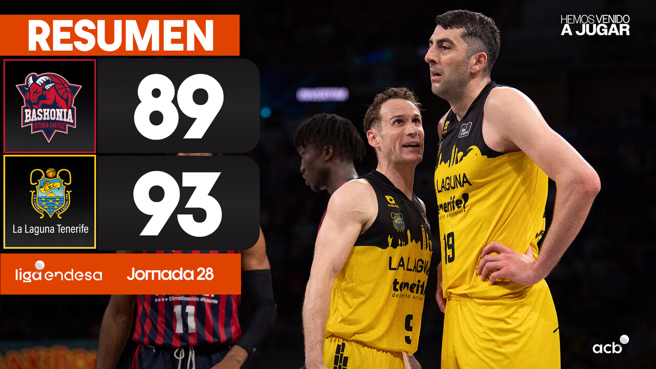 Resumen Baskonia 89 - La Laguna Tenerife 93 (J28)