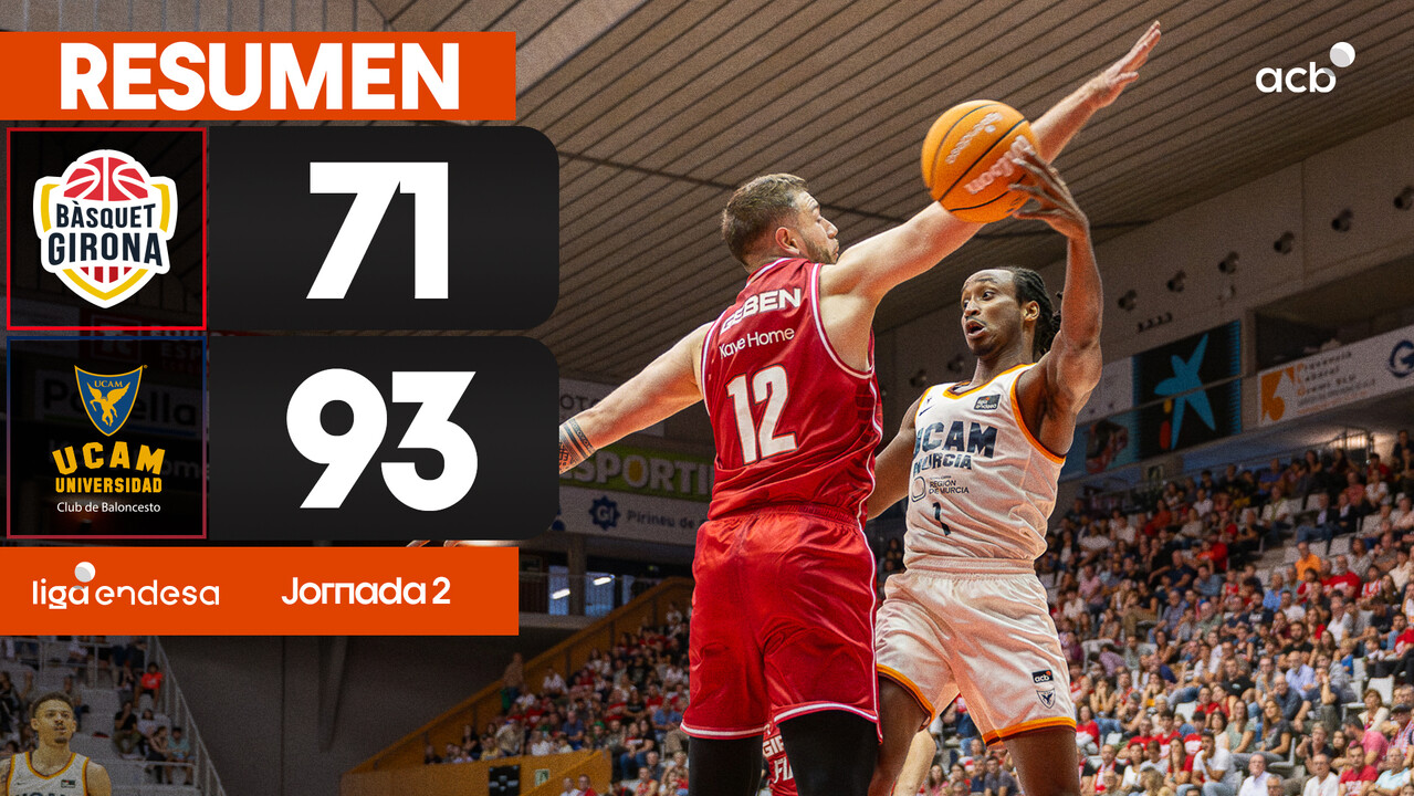 Resumen Bàsquet Girona 71 - UCAM Murcia 93 (J2)