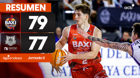 Resumen BAXI Manresa 79 - Surne Bilbao Basket 77 (J5)