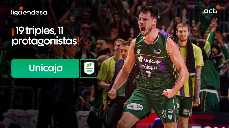 Unicaja: 19 triples... &iexcl;11 jugadores!
