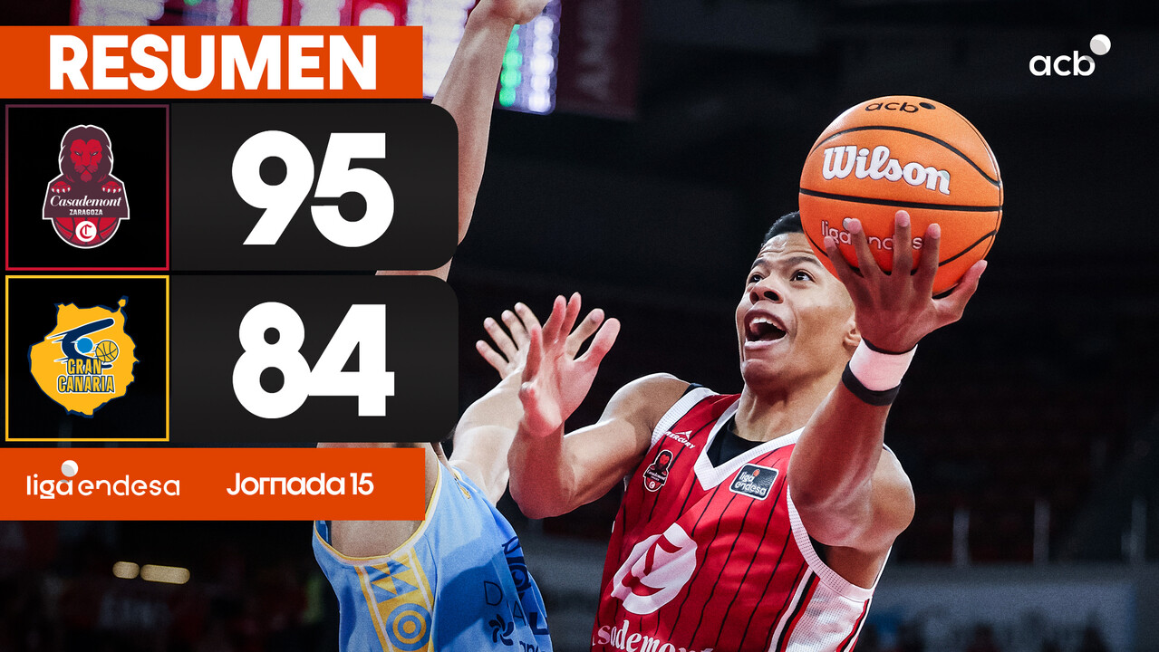 Resumen Casademont Zaragoza 95 - Dreamland Gran Canaria 84 (J15)