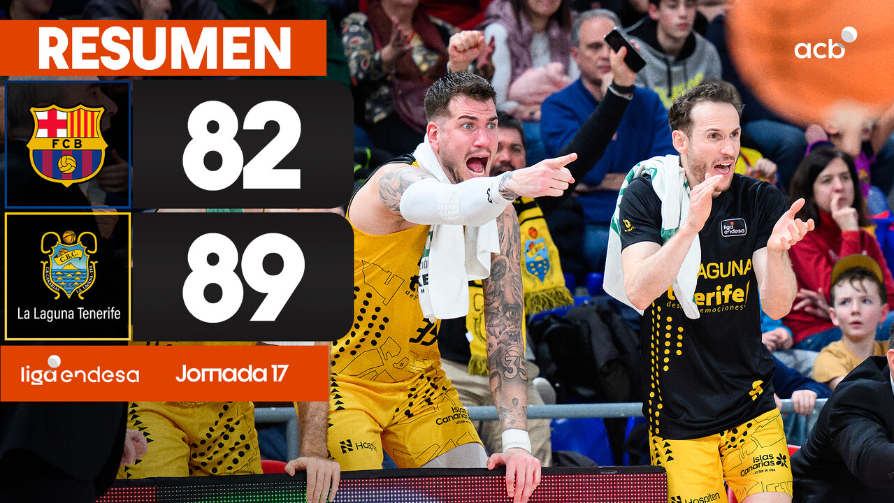 Resumen Bar&ccedil;a 82 - La Laguna Tenerife 89 (J17)