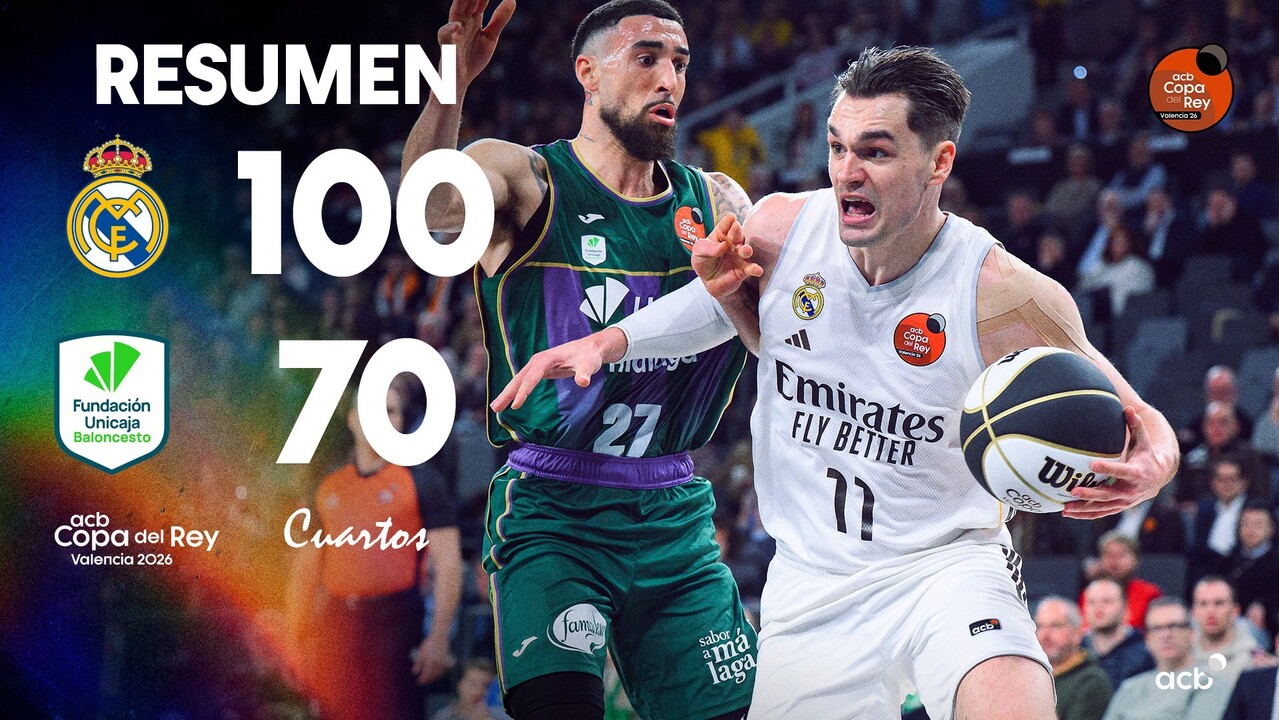 Resumen. Real Madrid 100- Unicaja 70 (Cuartos Copa)