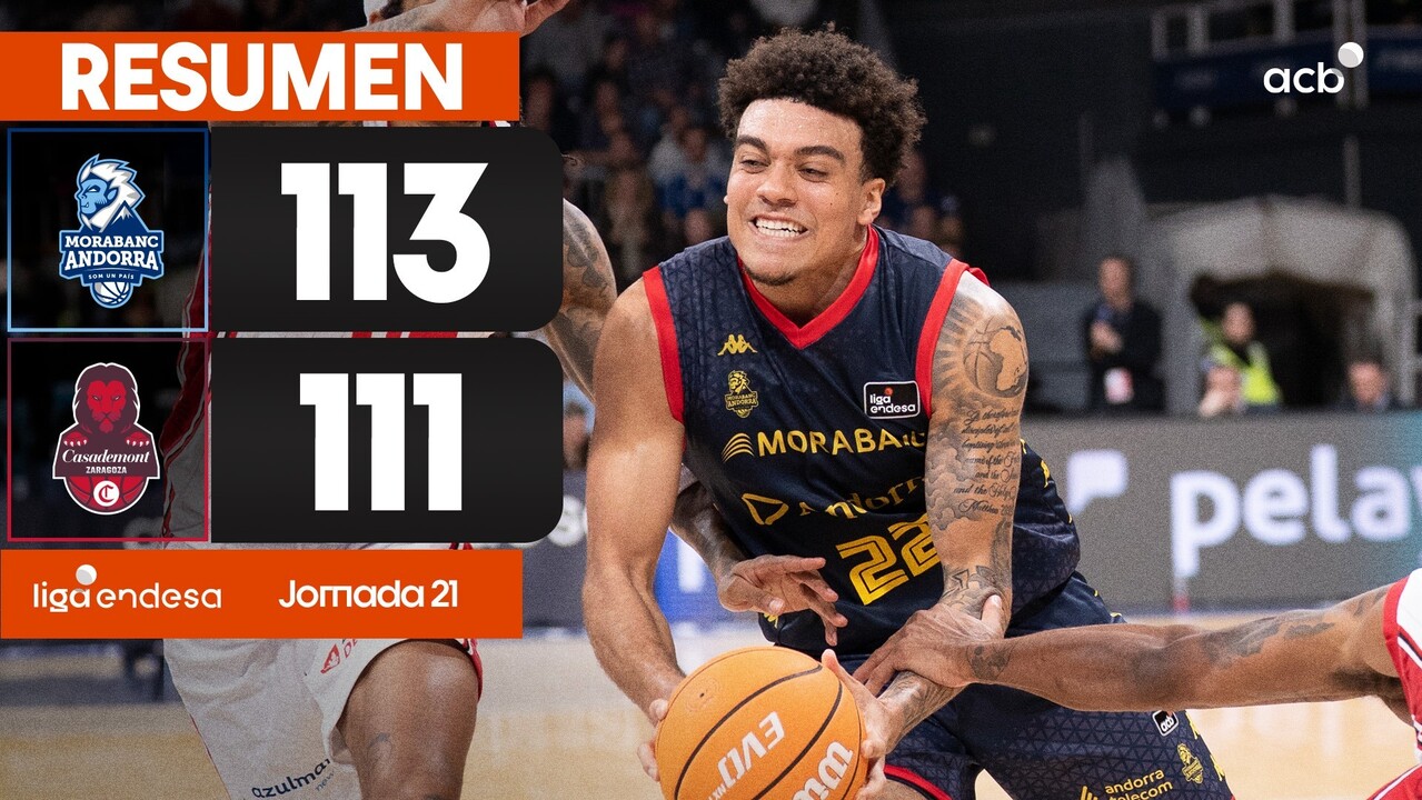 Resumen Morabanc Andorra 113- Casademont Zaragoza 111 (J21)
