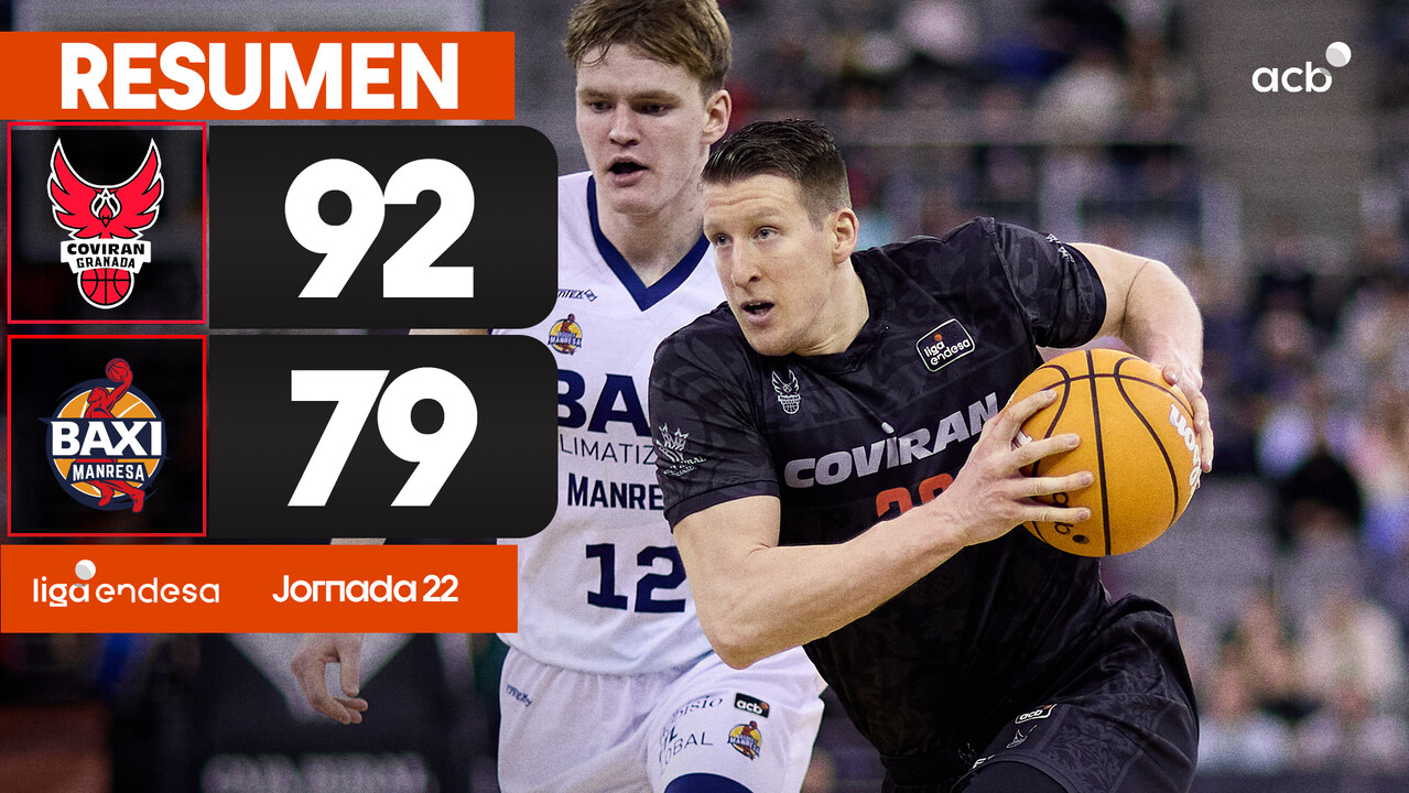 Resumen: Coviran Granada 92- Baxi Manresa 79 (J.22)