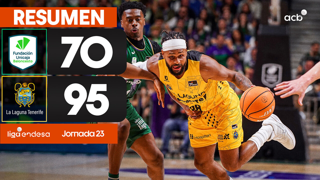 Resumen Unicaja 70- La Laguna Tenerife 95 (J.23)