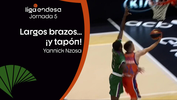 Yannick Nzosa: largos brazos... ¡y tapón!