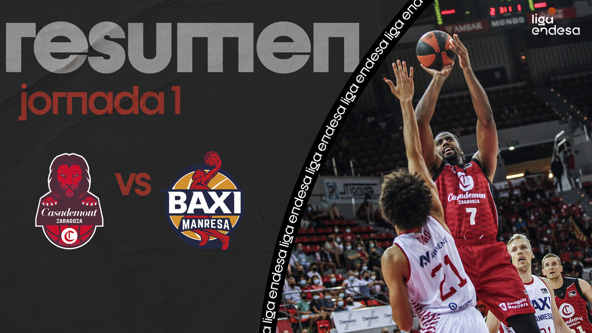 Resumen Casademont Zaragoza 98 - BAXI Manresa 91 (J1)