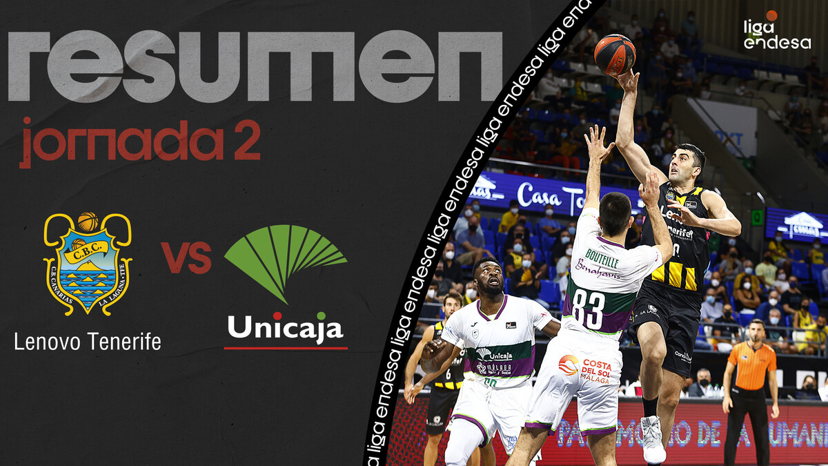 Resumen Lenovo Tenerife 87 - Unicaja 82 (J2)