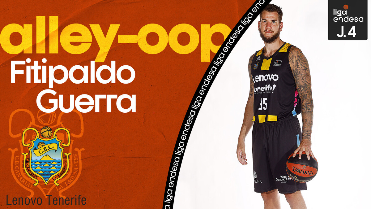 Fitipaldo sirve el alley-oop y Guerra la hunde a una mano