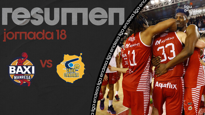 Resumen BAXI Manresa 91 - Gran Canaria 72 (J18)