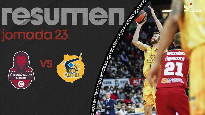 Resumen Casademont Zaragoza 76 - Gran Canaria 86 (J23)