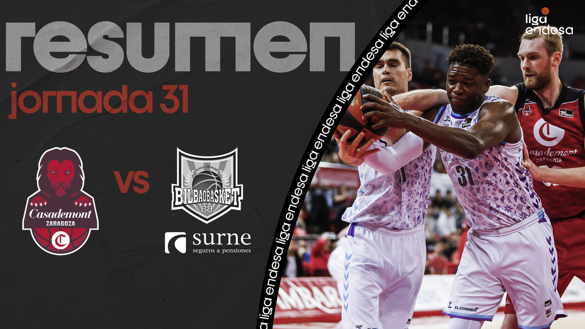 Resumen Casademont Zaragoza 80 - Surne Bilbao Basket 82 (J31)