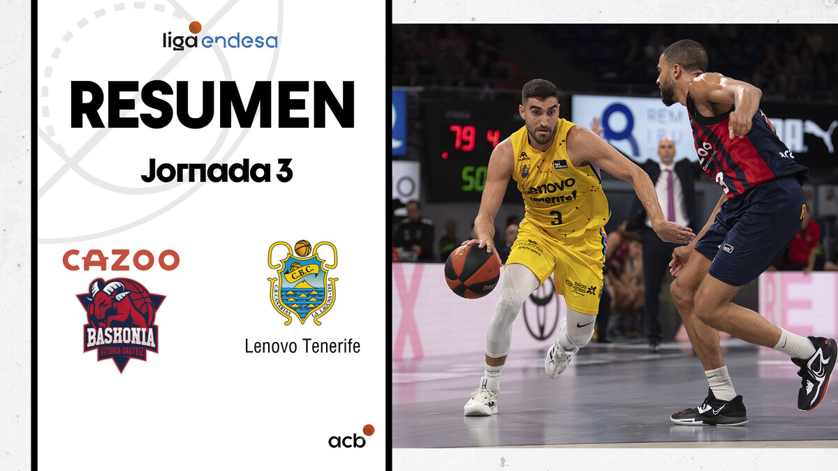 Resumen Cazoo Baskonia 79 - Lenovo Tenerife 85 (J3)