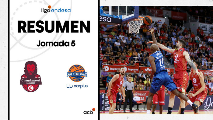 Resumen Casademont Zaragoza 78 - Carplus Fuenlabrada 81 (J5)