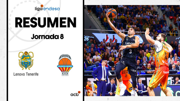 Resumen Lenovo Tenerife 94 - Valencia Basket 78 (J8)