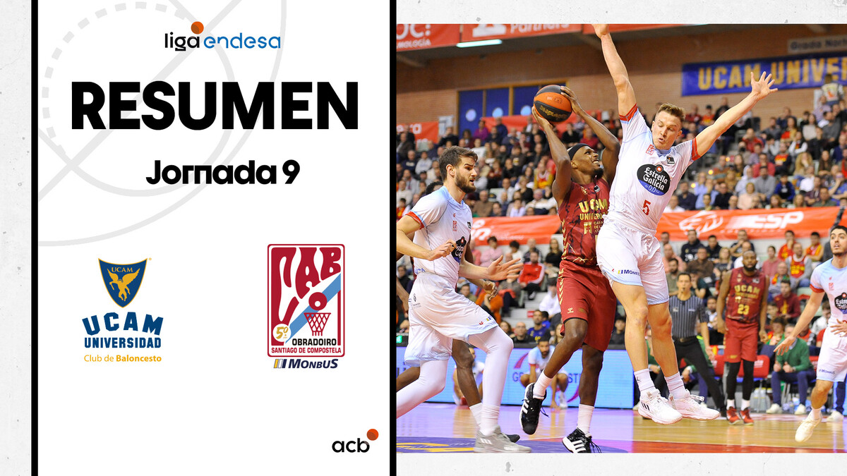 Resumen UCAM Murcia 80 - Monbus Obradoiro 84 (J9)