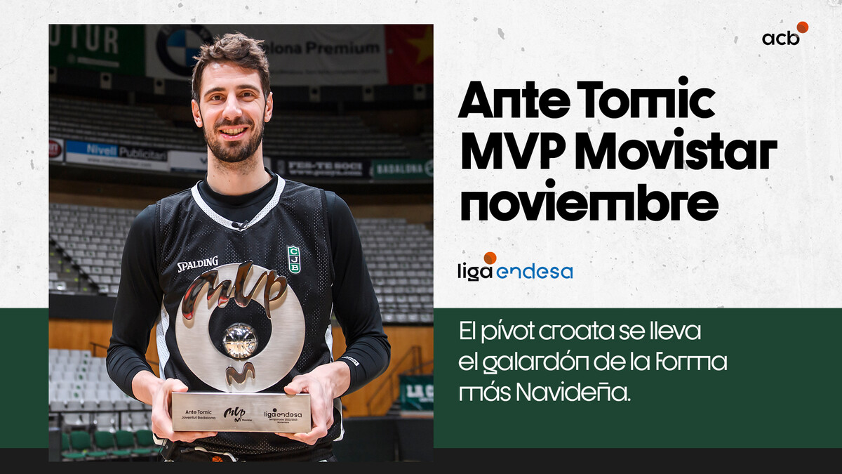 Ante Tomic recibe el MVP Movistar del mes de noviembre