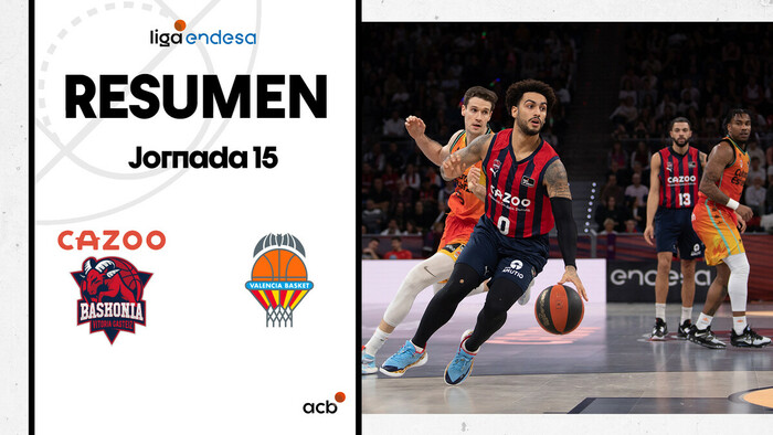 Resumen Cazoo Baskonia 85 - Valencia Basket 79 (J15)