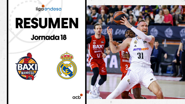 Resumen BAXI Manresa 69 - Real Madrid 94 (J18)
