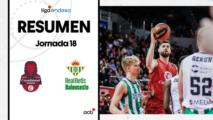 Resumen Casademont Zaragoza 89 - Real Betis Baloncesto 82 (J18)