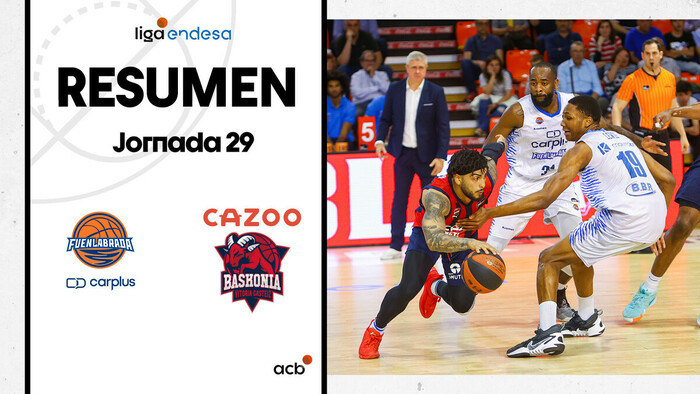 Resumen Carplus Fuenlabrada 93 - Cazoo Baskonia 112 (J29)