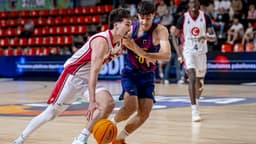 Lance del juego del Barça-Casademont Zaragoza de Liga U