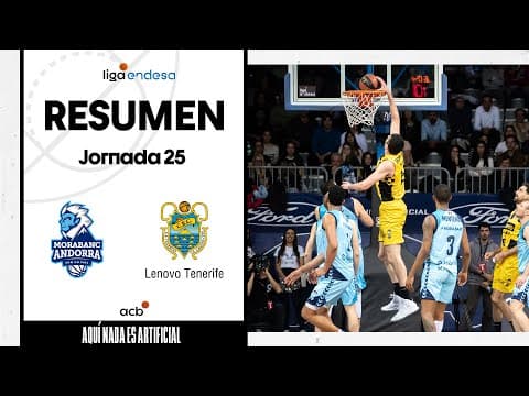 Resumen MoraBanc Andorra 66 - Lenovo Tenerife 79 (J25)