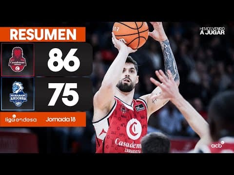 Resumen Casademont Zaragoza 86 - MoraBanc Andorra 75 (J18)