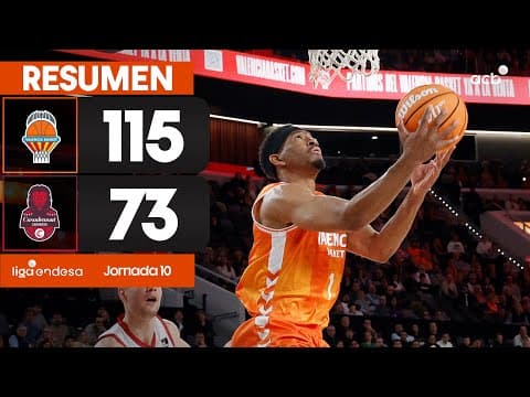 Resumen Valencia Basket 115 - Casademont Zaragoza 73 (J10)