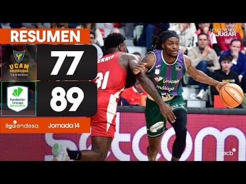 Resumen UCAM Murcia 77 - Unicaja 89 (J14)