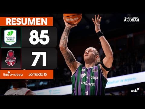 Resumen Unicaja 85 - Casademont Zaragoza 71 (J15)