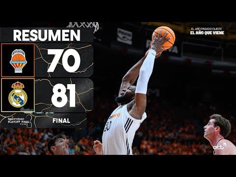 Resumen Valencia Basket 70 - Real Madrid 81 (3º Playoff Final)