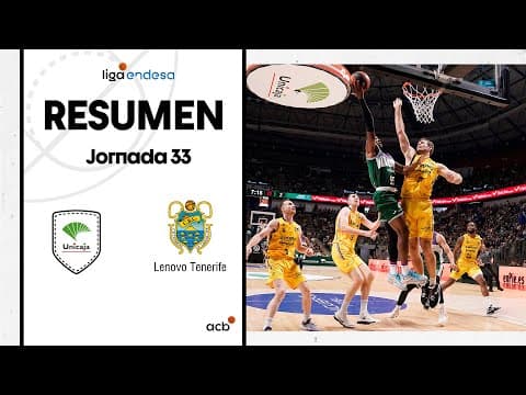 Resumen Unicaja 75 - Lenovo Tenerife 71 (J33)